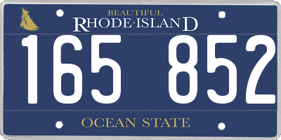 RI license plate 165852