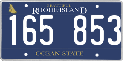 RI license plate 165853