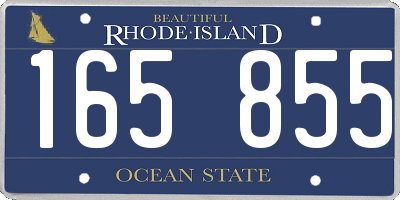 RI license plate 165855