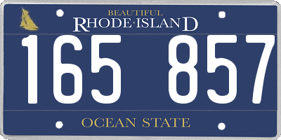 RI license plate 165857