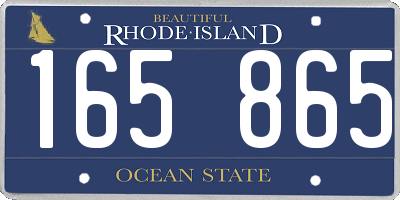 RI license plate 165865