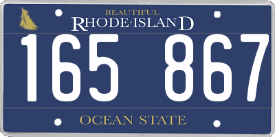 RI license plate 165867