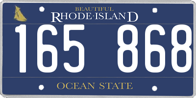 RI license plate 165868
