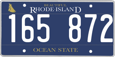 RI license plate 165872