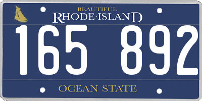 RI license plate 165892