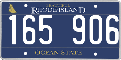 RI license plate 165906