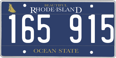 RI license plate 165915