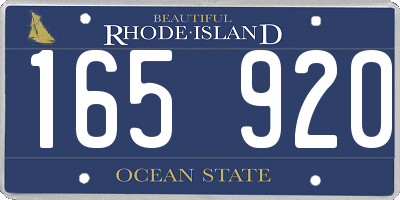 RI license plate 165920