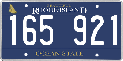 RI license plate 165921