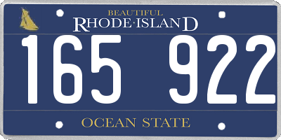 RI license plate 165922
