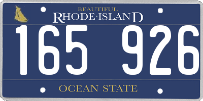 RI license plate 165926