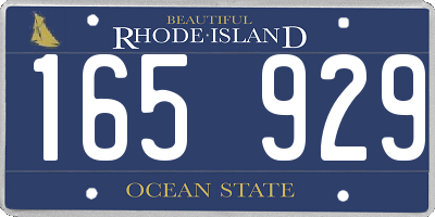 RI license plate 165929