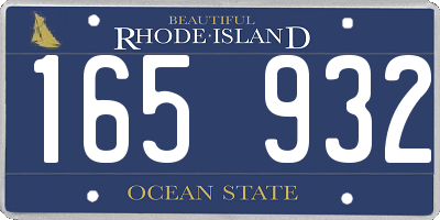 RI license plate 165932