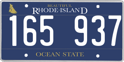 RI license plate 165937