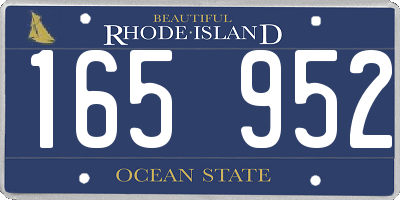 RI license plate 165952