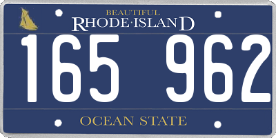 RI license plate 165962