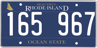 RI license plate 165967