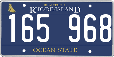 RI license plate 165968