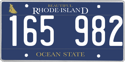 RI license plate 165982