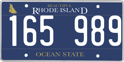 RI license plate 165989