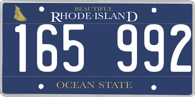 RI license plate 165992