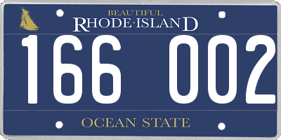 RI license plate 166002