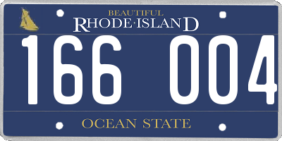 RI license plate 166004