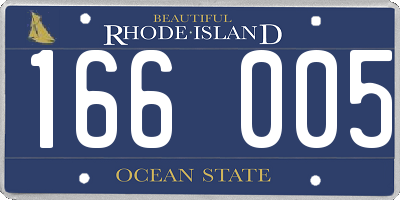 RI license plate 166005