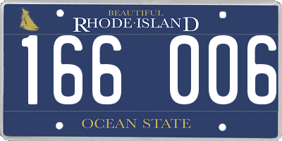 RI license plate 166006