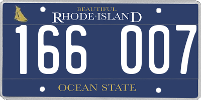 RI license plate 166007