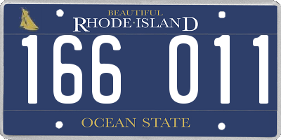 RI license plate 166011