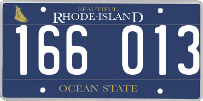 RI license plate 166013