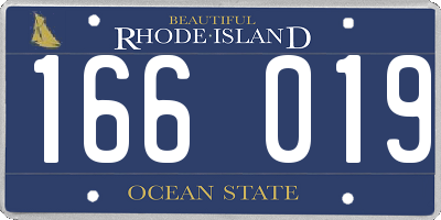 RI license plate 166019