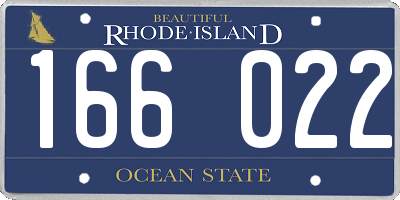 RI license plate 166022