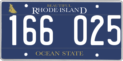 RI license plate 166025