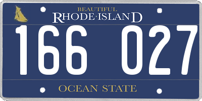 RI license plate 166027