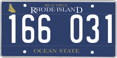 RI license plate 166031