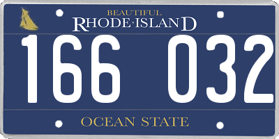 RI license plate 166032