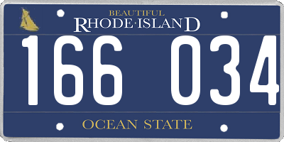 RI license plate 166034