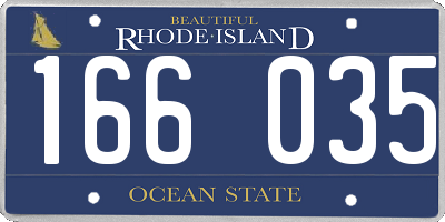 RI license plate 166035