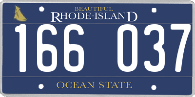 RI license plate 166037