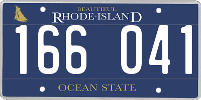 RI license plate 166041