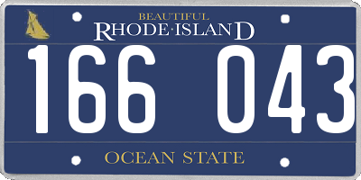 RI license plate 166043