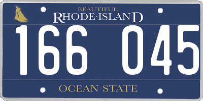 RI license plate 166045