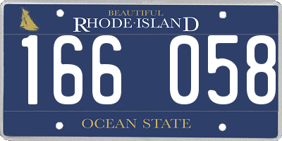 RI license plate 166058