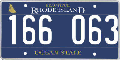 RI license plate 166063