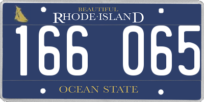RI license plate 166065