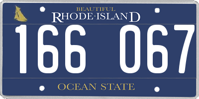 RI license plate 166067