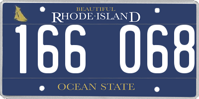 RI license plate 166068