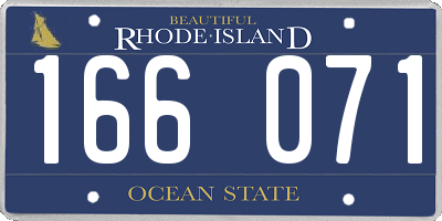 RI license plate 166071